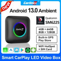 CarlinKit Smart CarPlay AI Box Android 13 LED 8GB+128GB 4GB+64GB SM6225 SDM660 8-rdzeniowy bezprzewodowy Android Auto Android TV Box GPS dla Netflix IPTV FOTA Aktualizacja