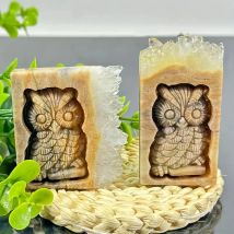 1pc natürliche Kristall Cluster Eule schnitzen hand geschnitzte Wohnkultur Halloween Dekoration schrullig elegantes Geschenk ideal für jeden Anlass