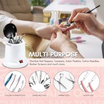 Nail Tool Sterilizer High Temperature 300℉ for Nail Tools Portable with Glass Beads for Metal Tools Salon & Esthetician Supplies