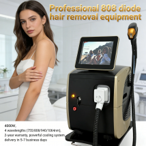 Laser diodowy 4-długości fal do trwałej depilacji, szybka depilacja, bezbolesna penetracja do folikulów, urządzenie do odmładzania skóry, 4000W, CE