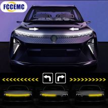 Luce per cofano auto a LED con indicatori di direzione Scansione gialla Avviamento DRL Luci di marcia diurna dinamiche Lampada decorativa per auto 12V