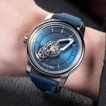 OBLVLO Männer Automatische Uhr 42MM Vintage Mechanische Armbanduhr Wasserdicht Saphir Leuchtende Drehbare Raumschiff Hände