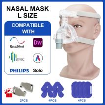 Maschera nasale CPAP Maschera nasale Maschera con copricapo Compatibile con ResMed e Philips e Fisher per macchina CPAP Apnea notturna Anti russare