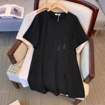160kg Plus Size Damen Büste Sommer neue chinesische Stil Retro T-Shirt Kurzarm Top schwarz weiß 5xl 6xl 7xl 8xl 9xl