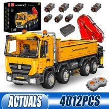 Stampo Re 17050 Tecnico Auto Building Block Telecomando Auto-Caricamento Gru Modello di Montaggio Camion Mattoni Bambini Regali Di Natale