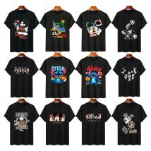 Disney bedruckte Damen- und Herren-T-Shirts, ein normales T-Shirt aus reiner Baumwolle im Sommer, lässiger Stil, T-Shirt, Unisex-Männerkleidung, Y2k-Kleidung