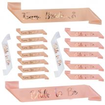 Schärpen-Set für Junggesellenabschiede, Braut-Buchstabe, Satin-Schärpen-Set für Brautparty, Hochzeit, Junggesellinnenabschied, Accessoire, Hochzeits-Partygeschenke