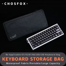 Chosfox Tragbare Tastatur-Aufbewahrungstasche, große Kapazität, mechanische Tastaturtasche, 67/75/87/98, verdickter Stoff, wasserdichte Schutztasche