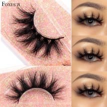 FOXESJI Make-up-Wimpern, 3D-Nerzwimpern, flauschig, weich, dünn, natürliche Wimpernverlängerung, wiederverwendbare gefälschte Wimpern, falsche Wimpern aus Nerz