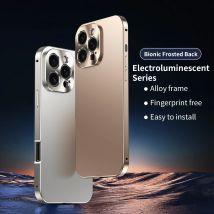 Handyhülle mit Metallrahmen aus Aluminium, für iPhone 16 15 Pro Max, Metallkamerarahmen mit CD-Muster, 16 matte, stoßfeste Handyhülle auf der Rückseite