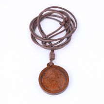 5pcs fit 25mm round wood cabochon trays for cord necklaces making diy blank wooden pendant base setting bezels