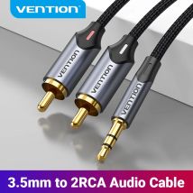 Vention RCA Kabel 3,5 mm do 2RCA Rozdzielacz RCA Jack 3,5 Kabel RCA Audio do smartfona Wzmacniacz