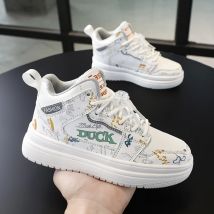 Kinderschuhe Cuhk Kinder 2024 neue Grundschule lässig kleine weiße Schuhe High Top Mädchen rutsch feste Sportschuhe Jungen