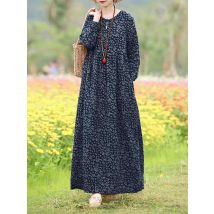Vintage Floral Dress Woman 2025 ZANZEA Autumn Bohemian Long Dresses Casual Long Sleeve Maxi Vestidos Loose Robe Femme Oversize