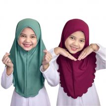 Ramadan Hijabs Schal für Kinder Mädchen 7 bis 12 Jahre alt muslimische islamische Schals weiches Stretch Kopftuch Malaysia Mädchen Kinder Hijabs