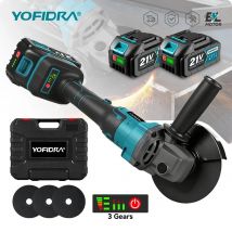 YOFIDRA-amoladora angular sin escobillas M14, 125mm, cortadora, amoladora angular eléctrica inalámbrica, herramientas eléctricas para pines de batería Makita