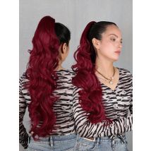 30 Zoll lange Körper welle Pferdes chwanz Haar verlängerung synthetische hitze beständige Wickel um Kordel zug lockige gewellte Pferdes chwanz Haar teile