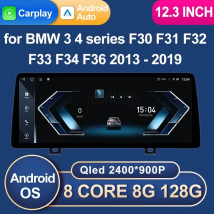 Android 15 Carplay dla BMW serii 3/4 F30 F31 F32 F33 F34 F36 2013 - 2019 System NBT/EVO Samochodowy odtwarzacz multimedialny z WiFi i GPS