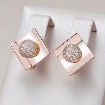 Kinel Heiße Ungewöhnliche 585 Rose Gold Farbe Baumeln Ohrringe Für Frauen Glänzende Natürliche Zirkon Zubehör Hohe Qualität Täglichen Edlen Schmuck