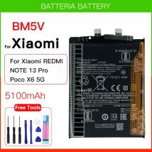 Batteria di ricambio nuova originale al 100% BM5V per batterie REDMI NOTE 13 Pro /P oco X6 5G / REDMI NOTE 13 PRO 5G + strumenti gratuiti
