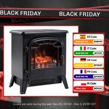 Camino Elettrico Portatile Homcom 900W/1800W con Effetto Fiamma 36X25,5X41,5Cm