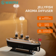 Model statku Titanic ultradźwiękowy nawilżacz powietrza meduza pierścień dymu Spray olejek eteryczny dyfuzor zapachowy 250ml kolorowe lampki nocne