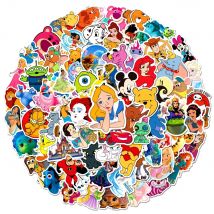100 Pezzi Adesivi Misti Disney, Decalcomanie di Topolino per Fai da Te, Laptop, Valigie, Telefoni, Moto, Impermeabili, Giocattoli per Bambini