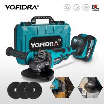 YOFIDRA 125MM Smerigliatrice angolare elettrica senza spazzole 3000W 3Gears Lucidatura Macchina da taglio Utensile elettrico per legno per Makita 18V Batteria Pin