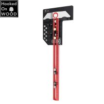 HONGDUI MT-2465 Pro Scriber Marking T Quadratisches Lineal Aluminiumlegierung Lochpositionierungsmarkierungslehre & Haken auf Holzlineal Stander