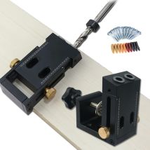 Kit de plantilla de agujero de bolsillo portátil, plantilla para agujeros inclinados, perforador de agujeros en ángulo de 15 grados, herramientas de carpintería para muebles de gabinete del hogar