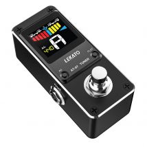 Lekato Gitarreneffektpedal Chromatisches Tuning At-07 Tuner Pitch True Bypass 9V für Gitarre Bass Violine Ukulele True Bypass