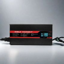 OHRIJA 58.4V 15A High power Fast Charger For 16 S 48V LiFeP04 Battery Charger igh-power intelligent display Aluminum shell case