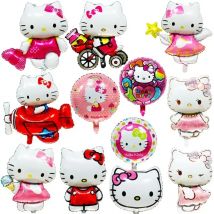 5 pezzi Cartoon Hello Kitty Set di palloncini foil Festa di compleanno per bambini Decora palloncini in pellicola di alluminio Anime Girl Baby Shower Palloncino