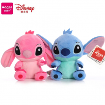 DISNEY Lilo & Stitch Pluszowe zabawki Różowy Lilo Niebieski Stitch Wypchane pluszowe lalki Zabawki wiszące Modele Śliczny chłopiec Dziewczyna Prezent urodzinowy