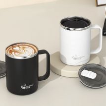 500ml 304 Stainless Steel Coffee Cup Mug Double-Layer Insulated Drinking Cup With Handle Reusable Sealed Water Cup Drinkware