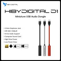 HiBy Digital D1 Type C HiFi Audio Dongle USB DAC Headphone AMP PCM32Bit/384kHz 3.5mm output CS46L41 Sound Card for Android Win10