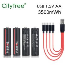 2-20pcs 1.5v AA Rechargeable Battery Li-ion 3500mWh 1.5 Volt Lithium Liion Li ion AA 2A Batteries for Toys Camera Flashlight