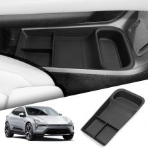 SMABEE for Polestar 4 2023 2024 Car Central Storage Box Center Console Lower layer Tray Organizer Accessories Tidying BLACK