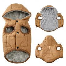 Warmer Fleece-Hundemantel mit Kapuze für kleine und mittelgroße Hunde, Winter-Welpen-Kleidung, Jacke mit D-Ring, dickes, gemütliches Mops-Dackel-Parka-Kostüm