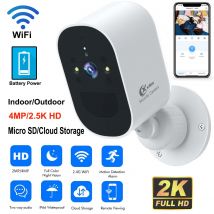 Telecamera IP WIFI da 4 MP Batteria ricaricabile Telecamera di sorveglianza esterna Telecamera di sicurezza per visione notturna a colori Baby monitor domestico