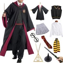 Costume di Halloween Costume Cosplay magico Robe Cape maglione cravatta vestiti Cosplay uniforme scolastica Costume di Halloween per bambini adulti