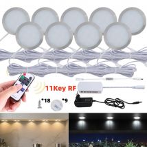 DC12V dimmbare ultradünne runde Schrankleuchte mit RF-Fernbedienung 3000K 4000K 6000K Vitrine Kleiderschrank Schrank Dekor LED-Nachtlampe