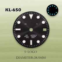 S Logo NH34 28.5mm Golden Index GMT Dial Fit NH35 Movement BGW9 Blue Luminous Watch Modification Accessories Repair High Quality