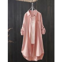 Koreanische Mode Weißes Hemd Frauen 2023 Frühling Sommer Lose Atmungsaktive Midi Hemd und Bluse Dame Einfache Feste Farbe Lange Shirts