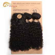 Verworrene lockige Bundles mit Verschluss, natürliche Menschenhaarbündel, kurze indische Haarbündel mit kreisförmigem Verschluss