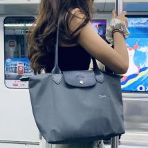 1 bolso de mano de nailon hobos plegable para mujer, bolso de mano clásico para mujer, bolsos de hombro bordados, bolsos con asas cortas y longchamp