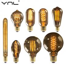 Retro żarówka edisona E27 220V 40W ST64 G80 G95 G125 ampułka Vintage Edison żarówka lampy żarowe