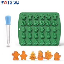 FAIS DU Weihnachten Schokolade Süßigkeiten Formen 3D Schneeflocke Schneemann Weihnachtsbaum Zuckerrohr Silikonform DIY Kuchen Dekorieren Werkzeuge