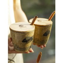 Retro-Gewürztopf aus Keramik, handbemalter Salztopf, Öltank, Pfeffertopf für die Küche