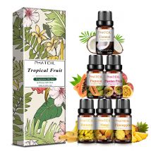 Phatoil 6 stücke Furit Duftöl Set - 10ml Papaya Mango Ananas Passions frucht Kokosnuss Banane für Seifen kerze Herstellung Diffusor